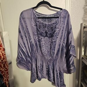 Cato Lavender Patterned Blouse